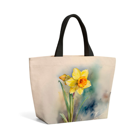 Daffodil Watercolour Beach Shopper Tote Bag