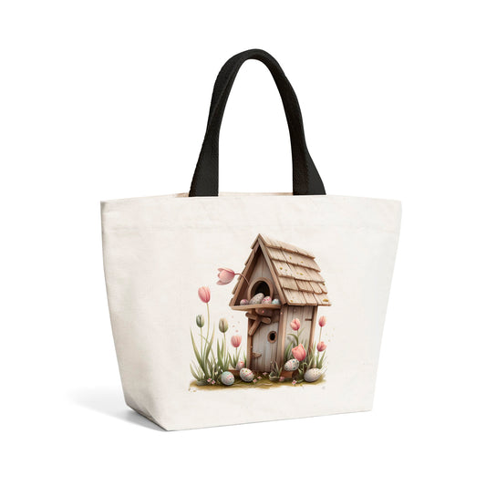 Sweet Easter Birdhouse Beach Shopper Tote Bag