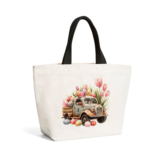 Easter Truck with Eggs Beach Shopper Tote Bag