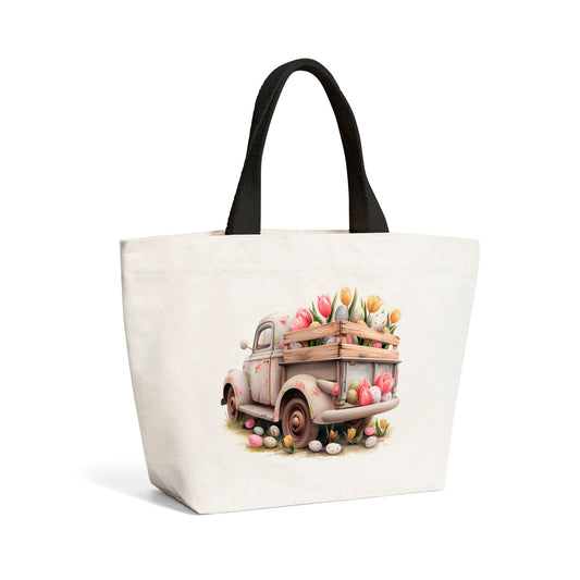 Easter Tuplip Truck Beach Shopper Tote Bag