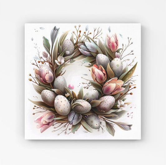 Easter Egg Wreath HD Metal Print