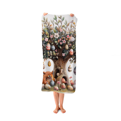 Easter Egg Tree Beach Towel