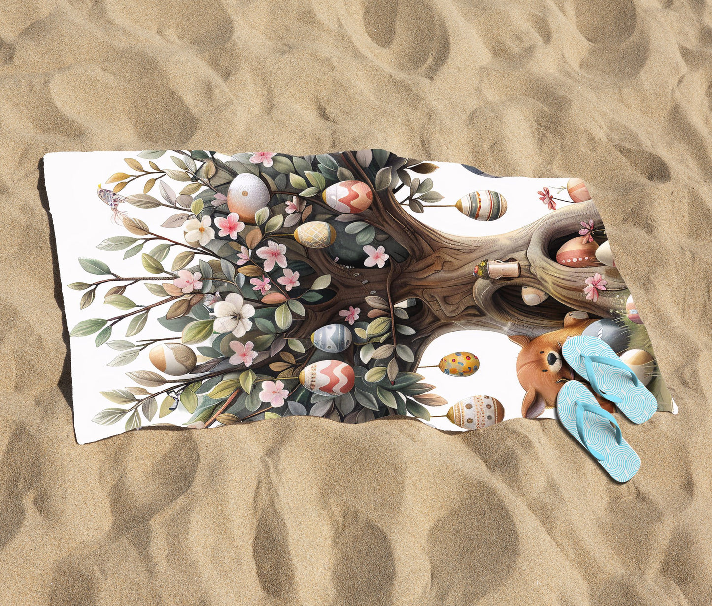 Easter Egg Tree Beach Towel