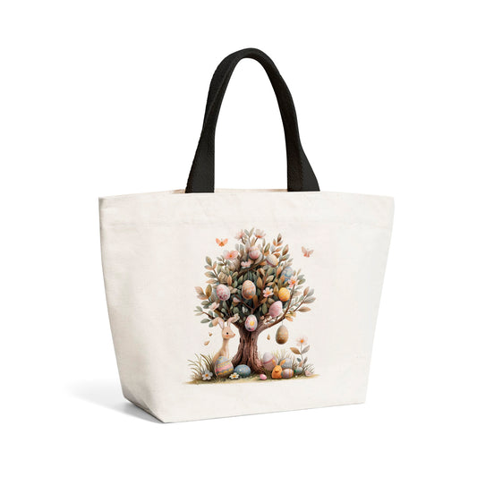 Easter Tree with Easter Eggs Beach Shopper Tote Bag