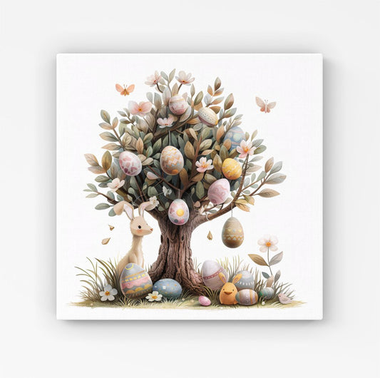 Easter Tree with Easter Eggs HD Metal Print