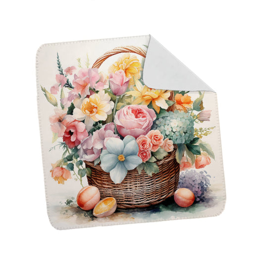 Easter Watercolour Basket Fleece Blanket
