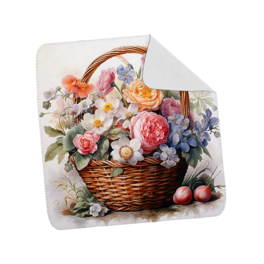 Victorian Easter Basket Watercolour Fleece Blanket