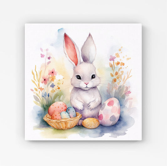 Waterolour Easter Bunny HD Metal Print