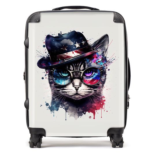 American Shorthair Cat Face Glasses Splashart Suitcase