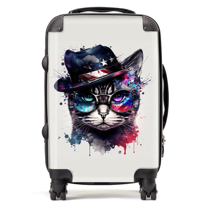 American Shorthair Cat Face Glasses Splashart Suitcase