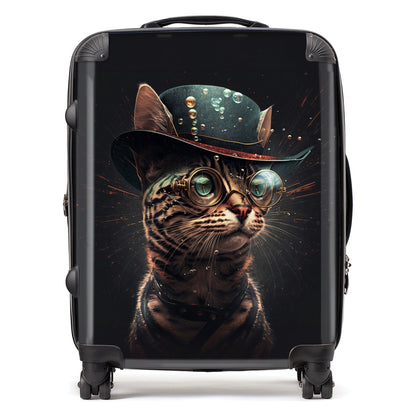 Bengal Cat Face Glasses And Hat Splashart Suitcase