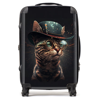 Bengal Cat Face Glasses And Hat Splashart Suitcase