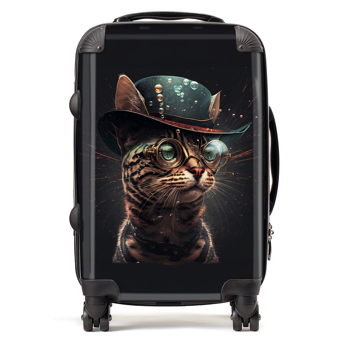 Bengal Cat Face Glasses And Hat Splashart Suitcase