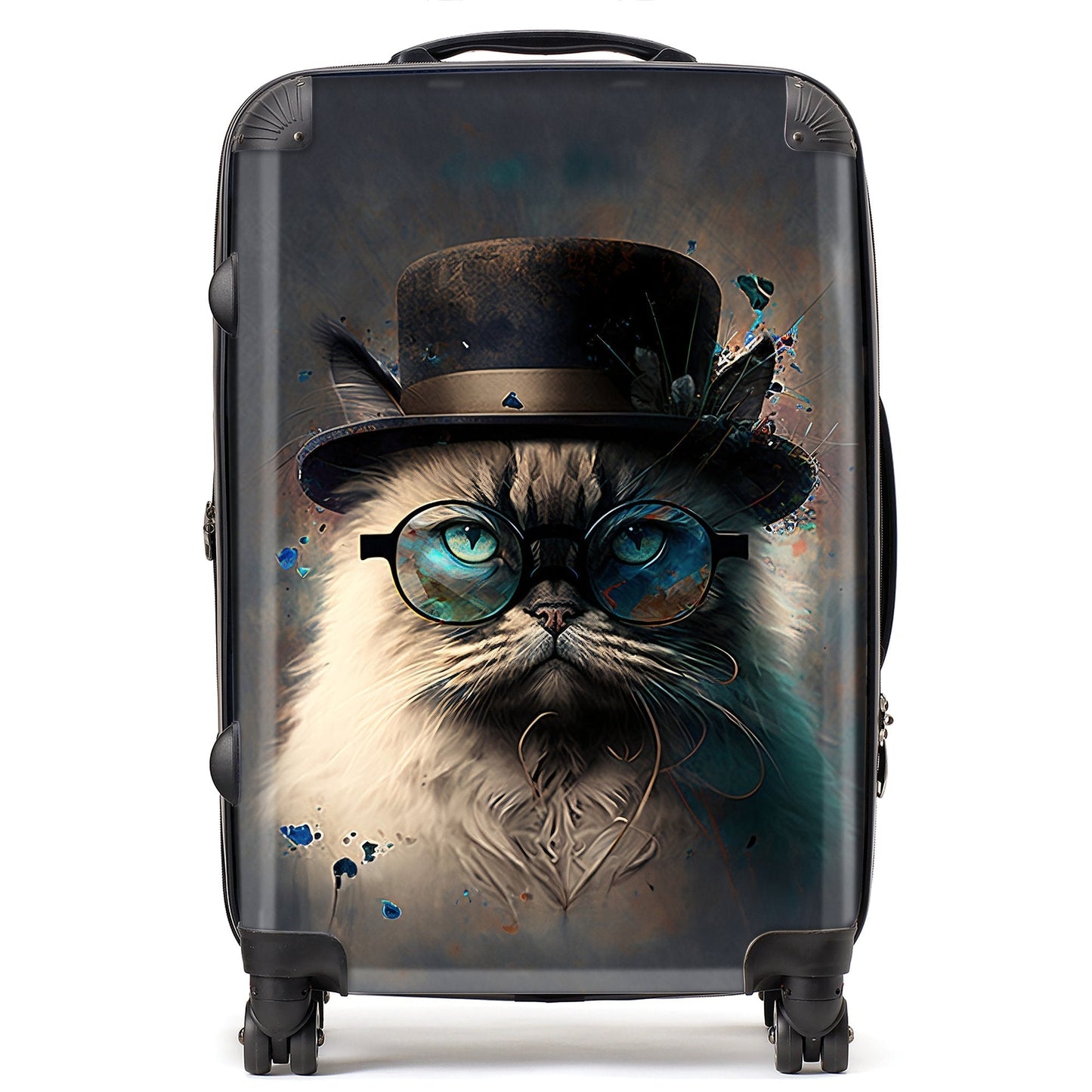 Birman Cat Face Glasses And Hat Splashart Suitcase