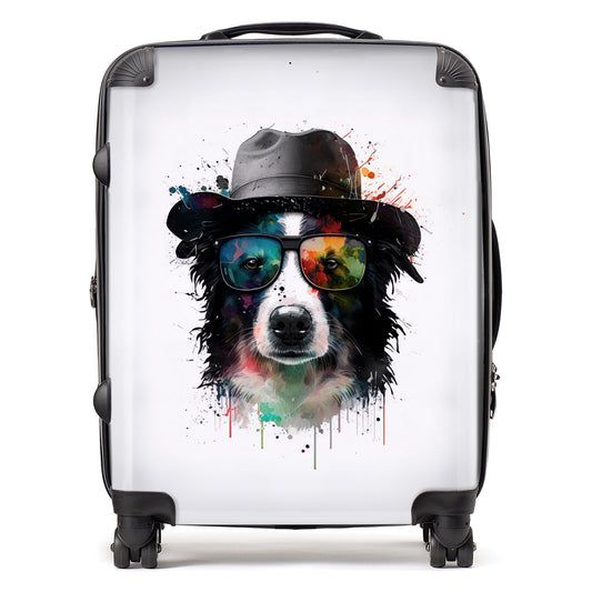 Border Collie Dog Splashart Suitcase