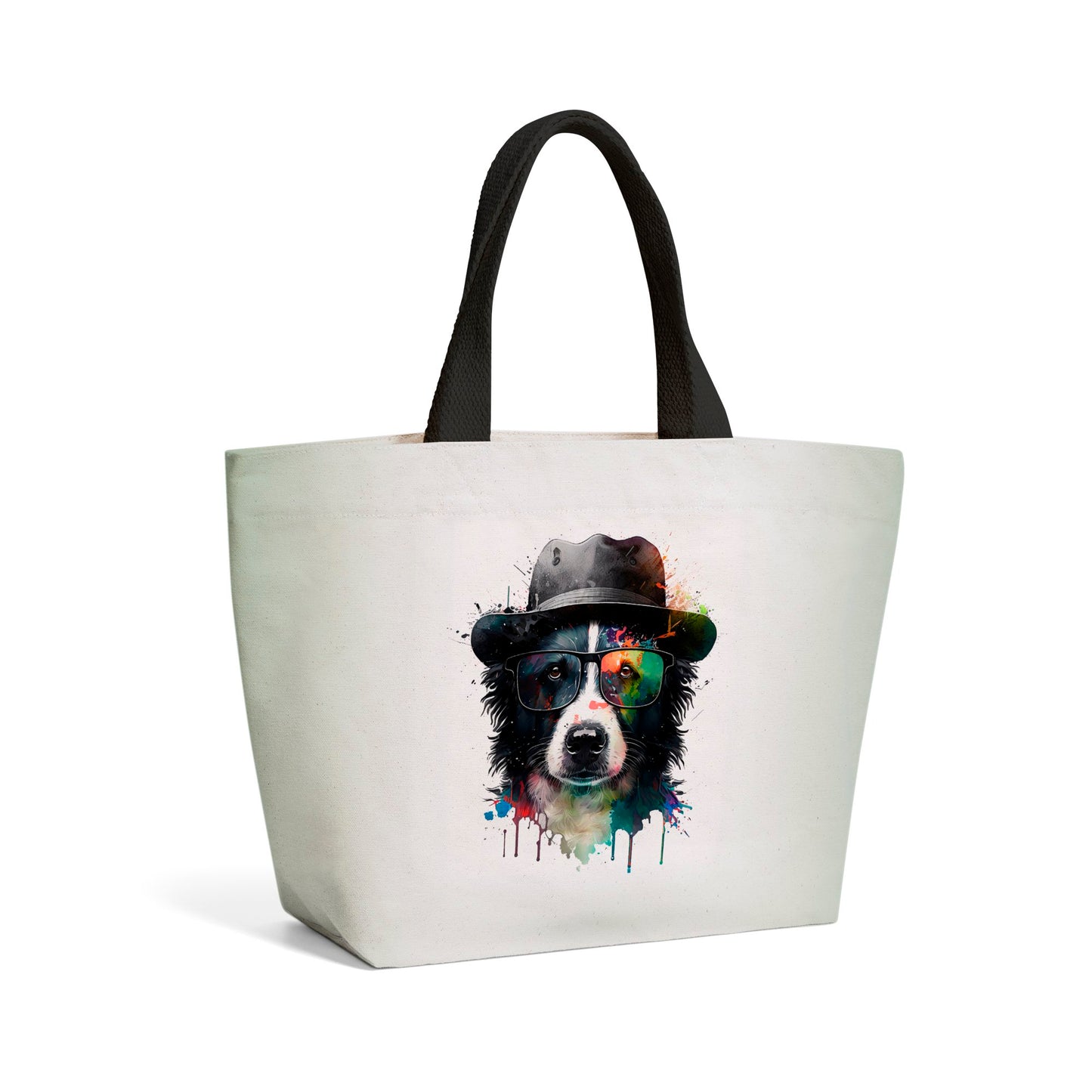 Border Collie Dog Splashart Beach Shopper Tote Bag