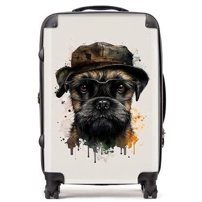 Border Terrier Dog Splashart Suitcase