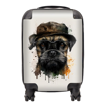 Border Terrier Dog Splashart Suitcase