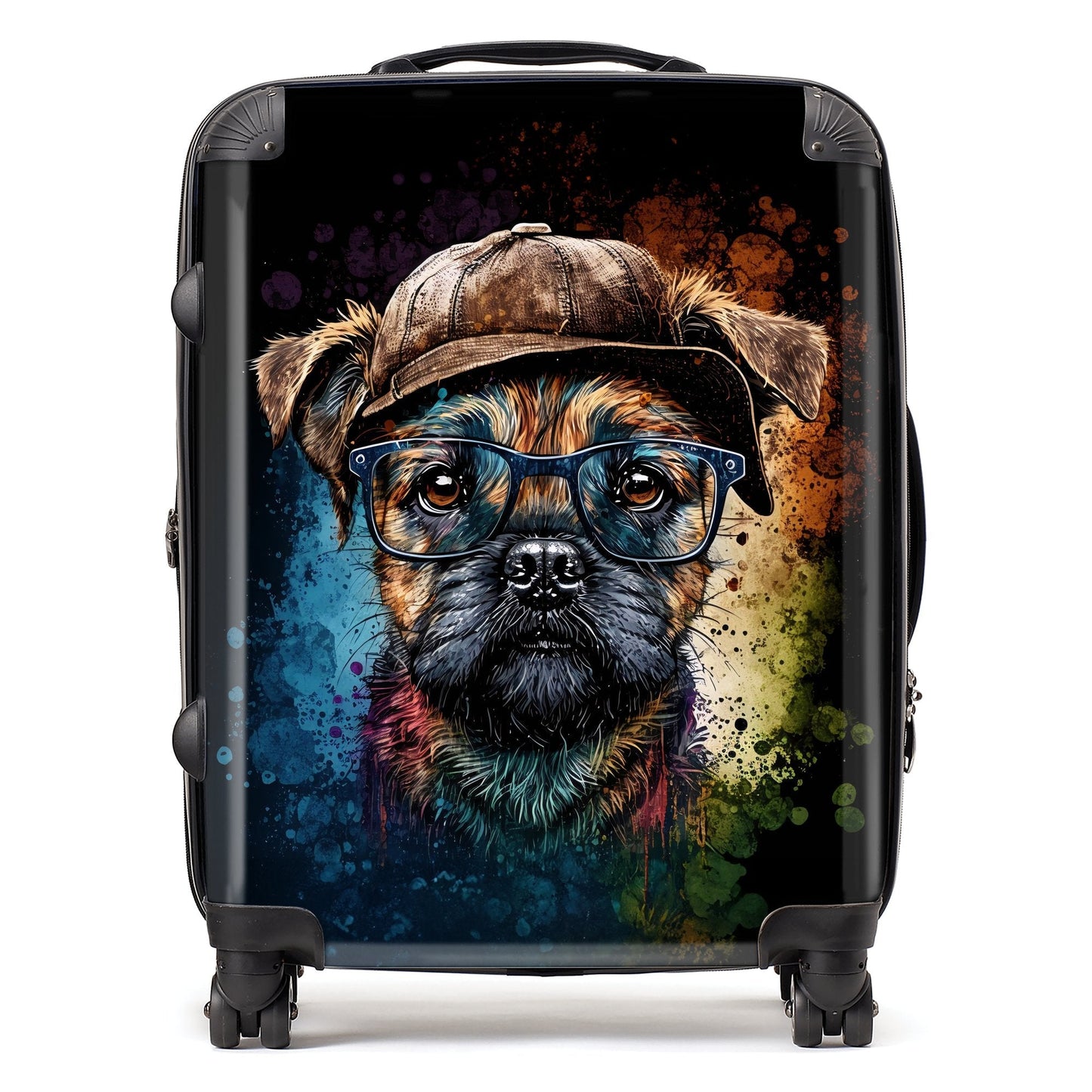 Border Terrier Dog Face Splashart Suitcase