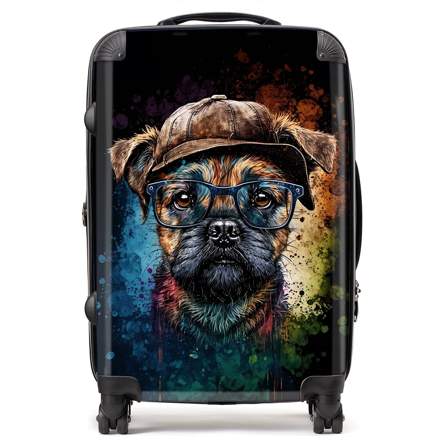 Border Terrier Dog Face Splashart Suitcase