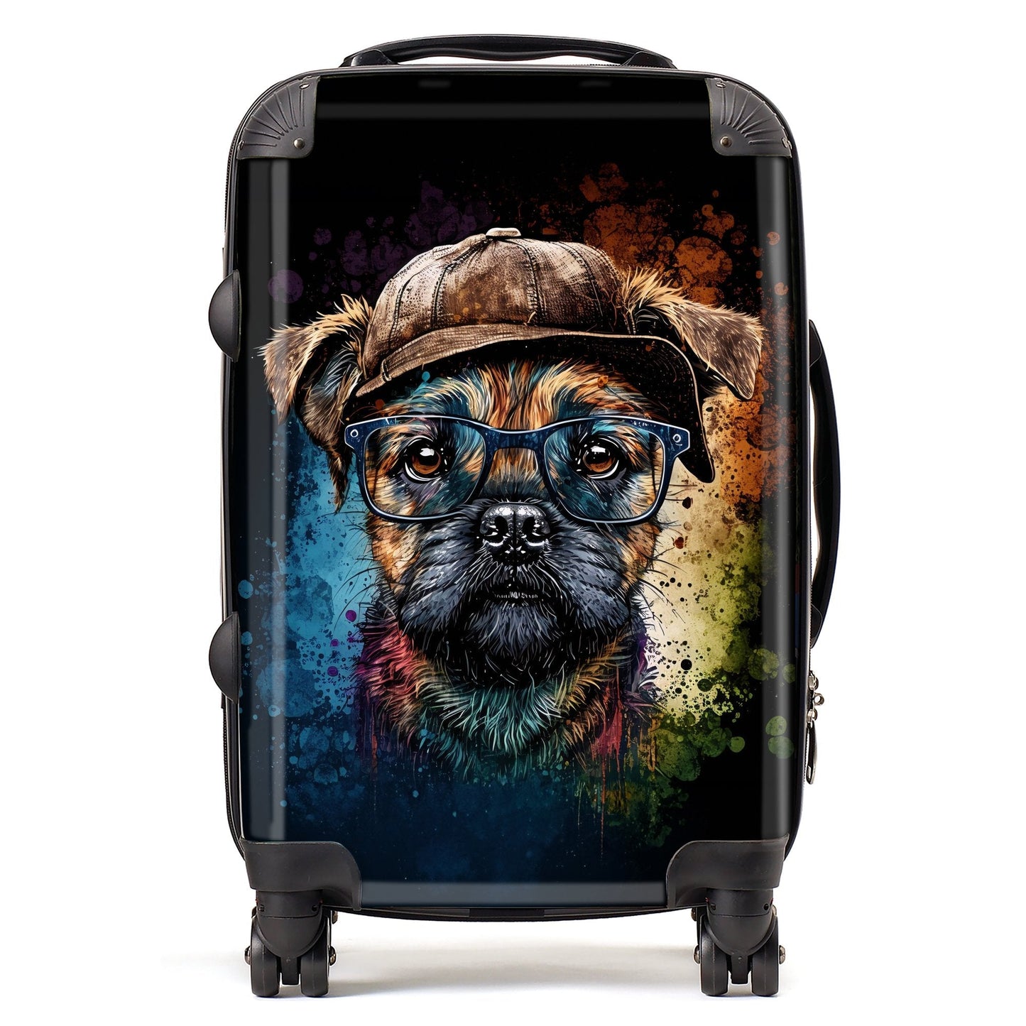 Border Terrier Dog Face Splashart Suitcase