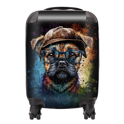 Border Terrier Dog Face Splashart Suitcase