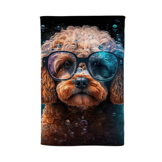 Cavapoo Dog Face Splashart Tea Towel