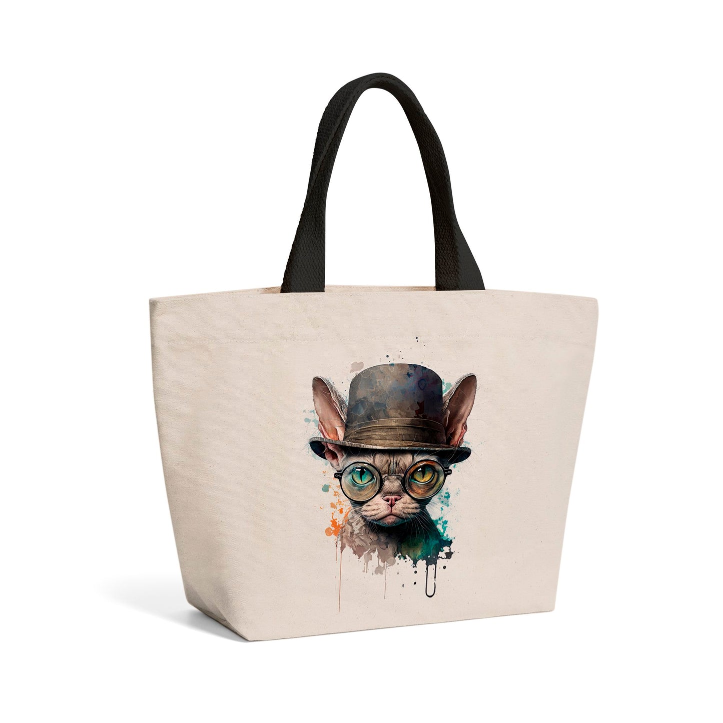 Devon Rex Cat Splashart Beach Shopper Tote Bag