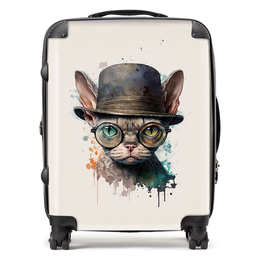 Devon Rex Cat Splashart Suitcase