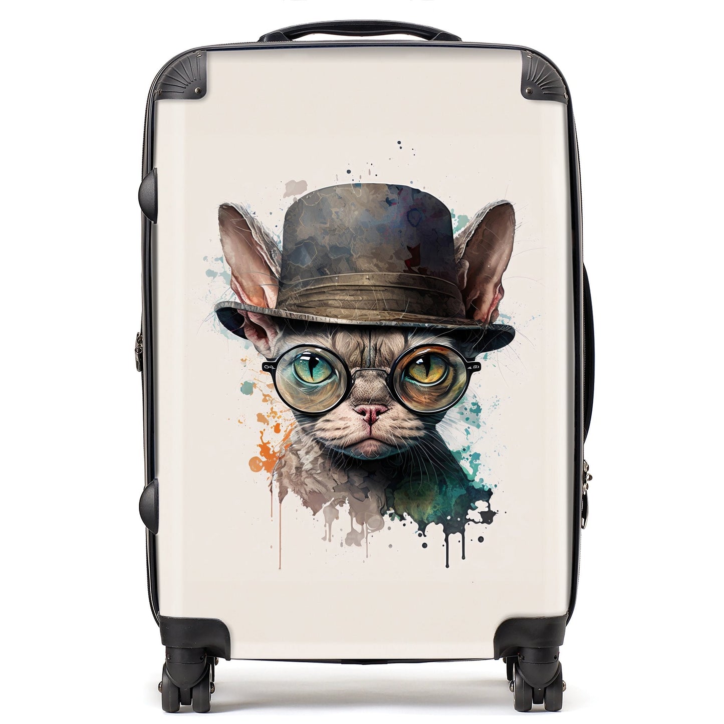 Devon Rex Cat Splashart Suitcase