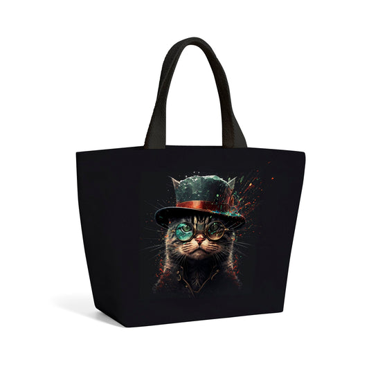 Cat Splashart Beach Shopper Tote Bag