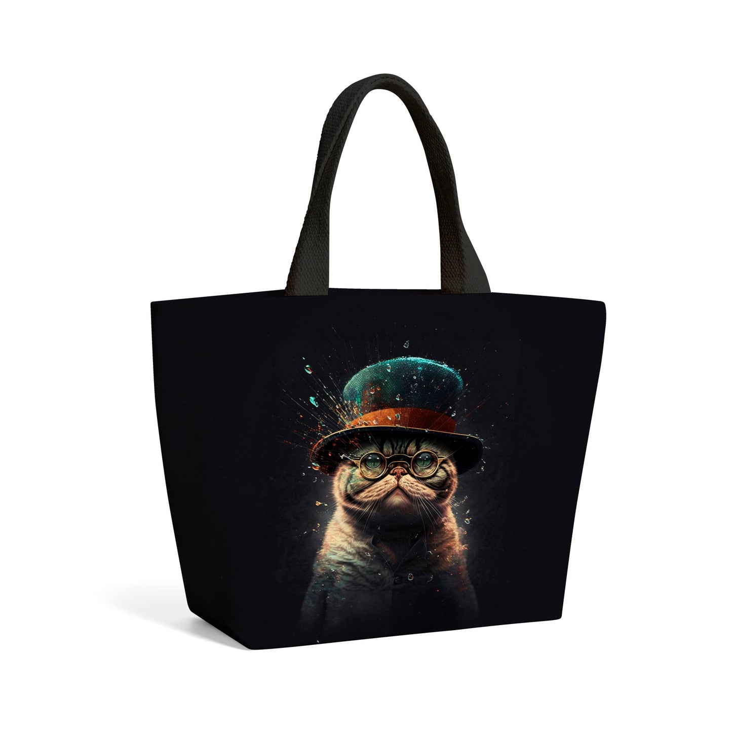 Shorthair Cat Splashart Beach Shopper Tote Bag