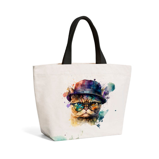 Shorthair Cat Splashart Beach Shopper Tote Bag