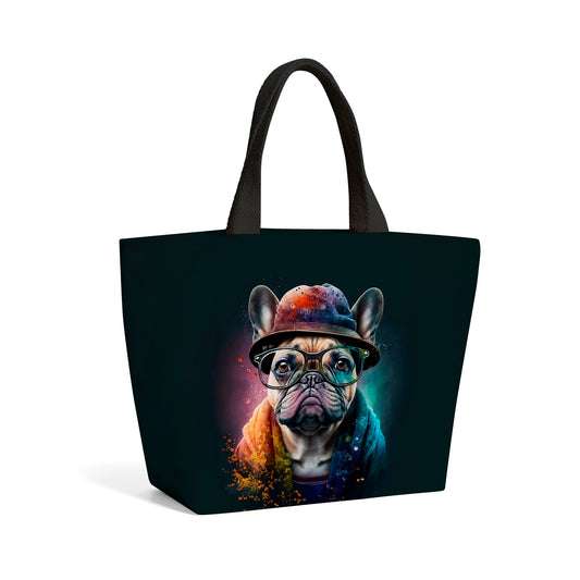 French Bulldog Dog Splashart Beach Shopper Tote Bag