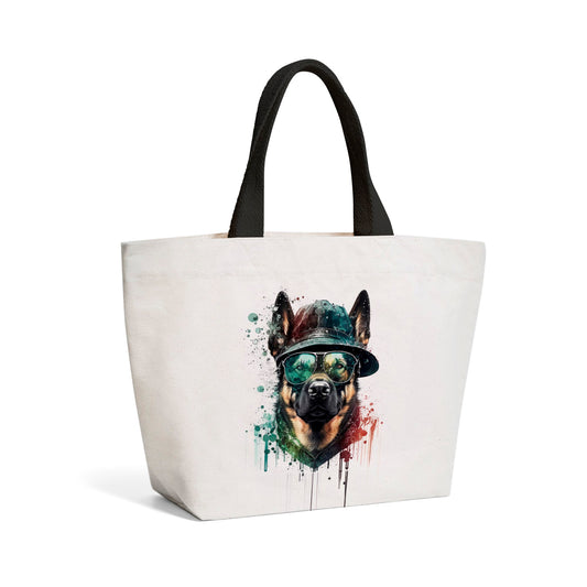 German Shepherd Splashart Beach Shopper Tote Bag