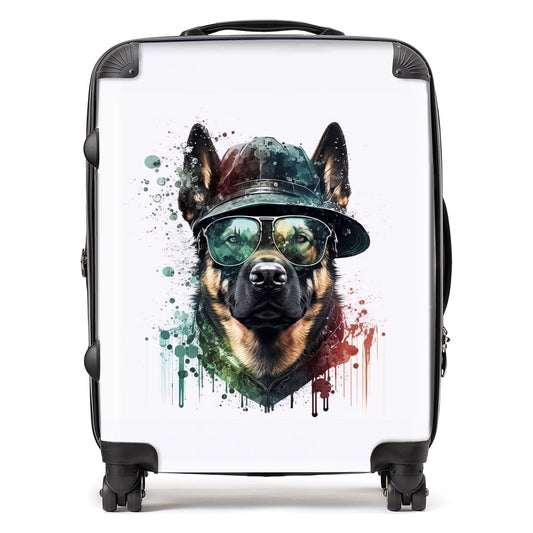 German Shepherd Splashart Suitcase