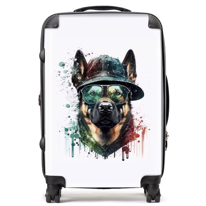 German Shepherd Splashart Suitcase