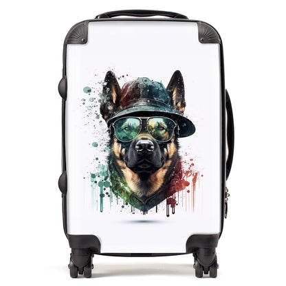 German Shepherd Splashart Suitcase