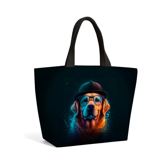 Golden Retriever Dog Splashart Beach Shopper Tote Bag