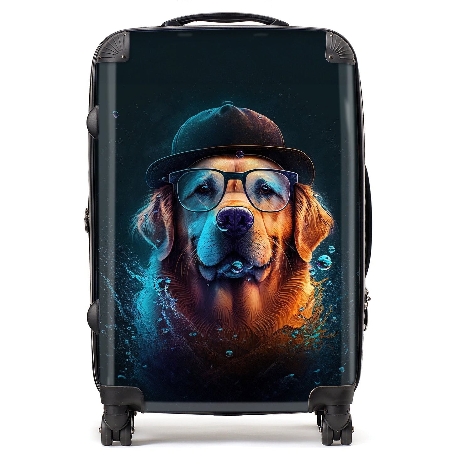 Golden Retriever Dog Splashart Suitcase