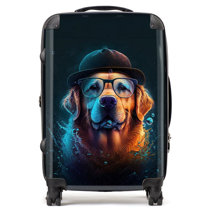 Golden Retriever Dog Splashart Suitcase