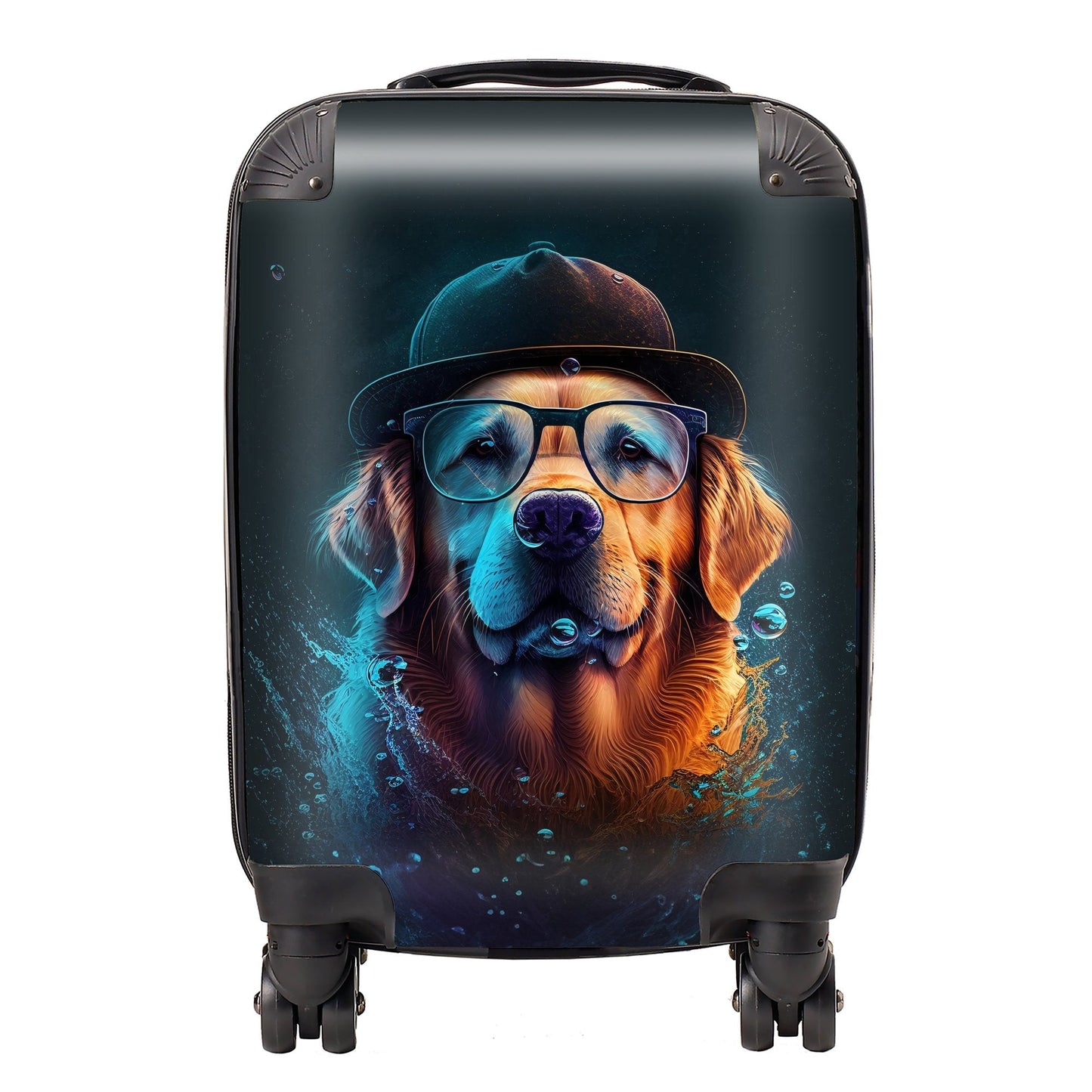 Golden Retriever Dog Splashart Suitcase