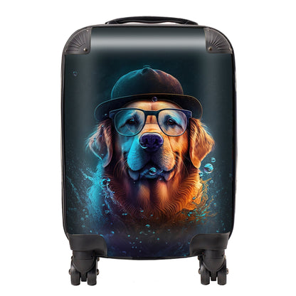 Golden Retriever Dog Splashart Suitcase