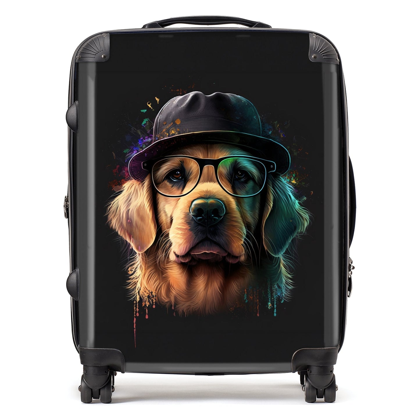 Golden Retriever Dog Splashart Suitcase