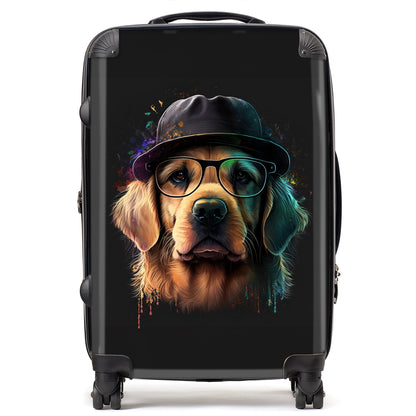 Golden Retriever Dog Splashart Suitcase