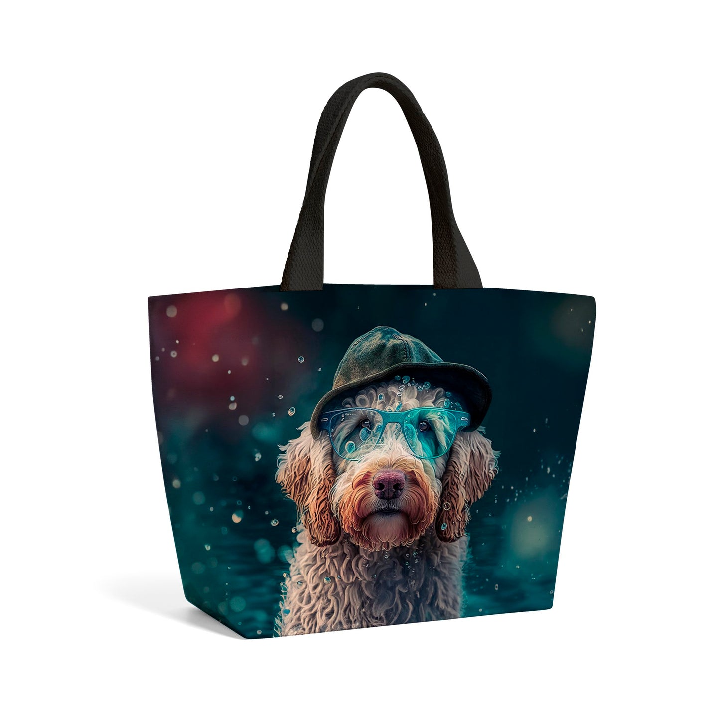 Labradoodle Dog Splashart Beach Shopper Tote Bag