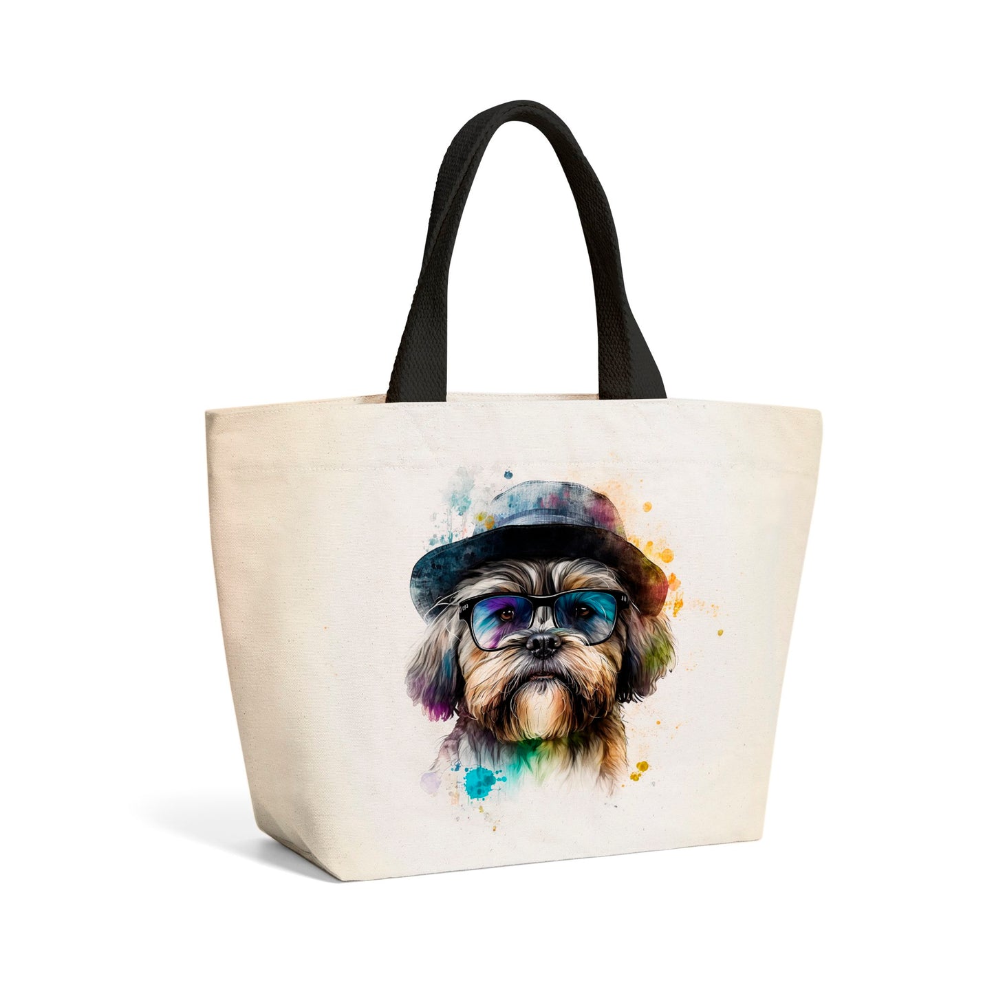 Lhasa Apso Dog Splashart Beach Shopper Tote Bag