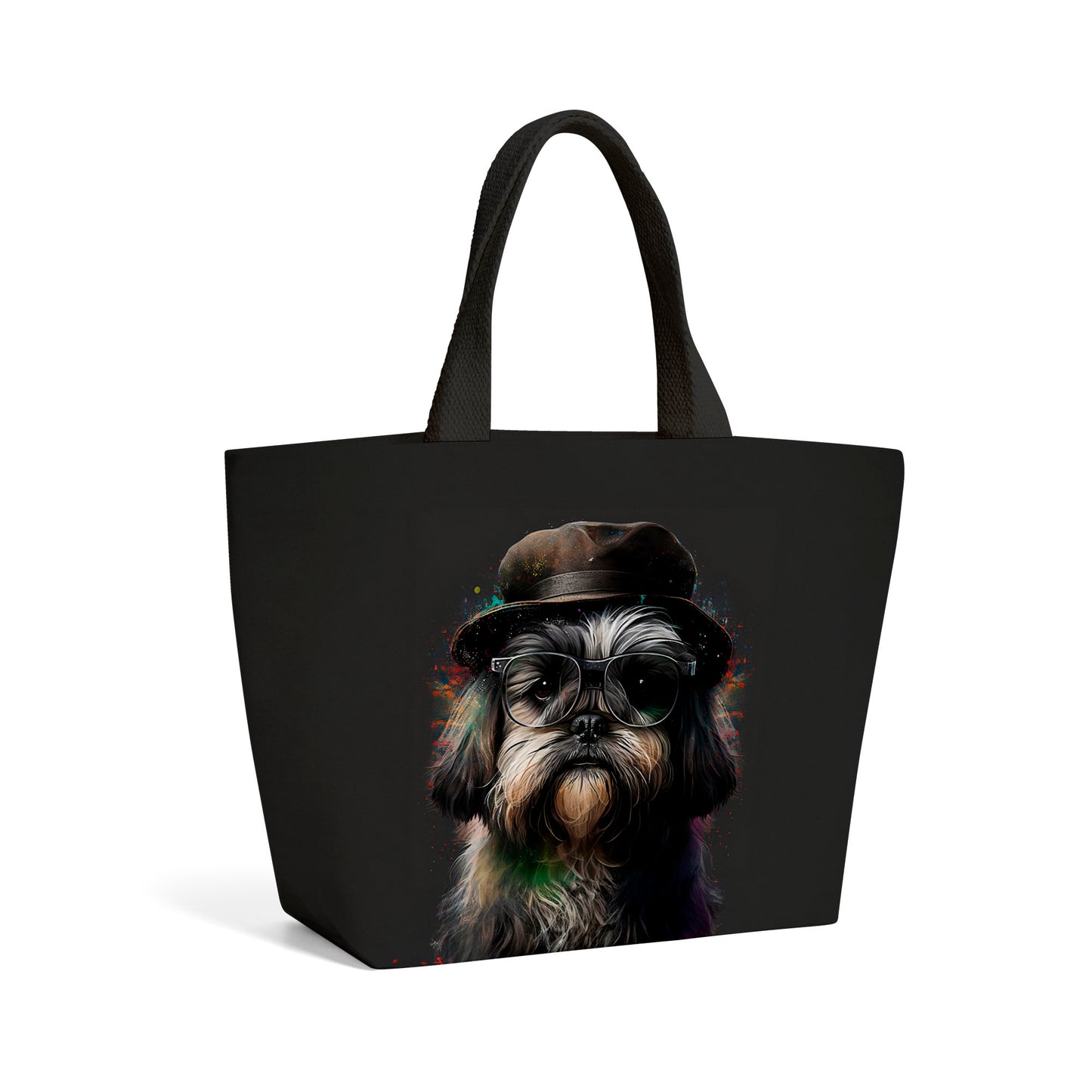 Lhasa Apso Dog Splashart Beach Shopper Tote Bag