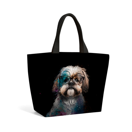 Lhasa Apso Splashart Beach Shopper Tote Bag