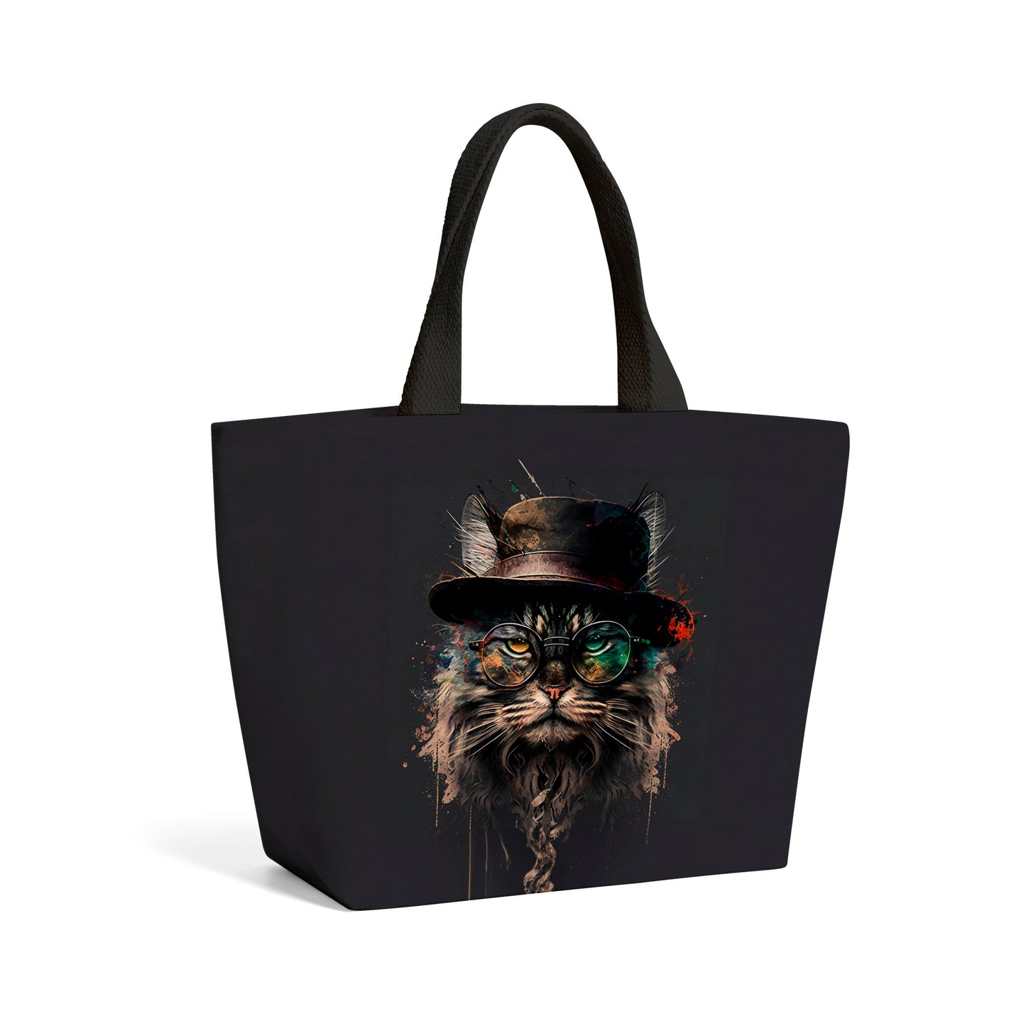 Maine Coon Cat With GlassesSplashart Beach Shopper Tote Bag